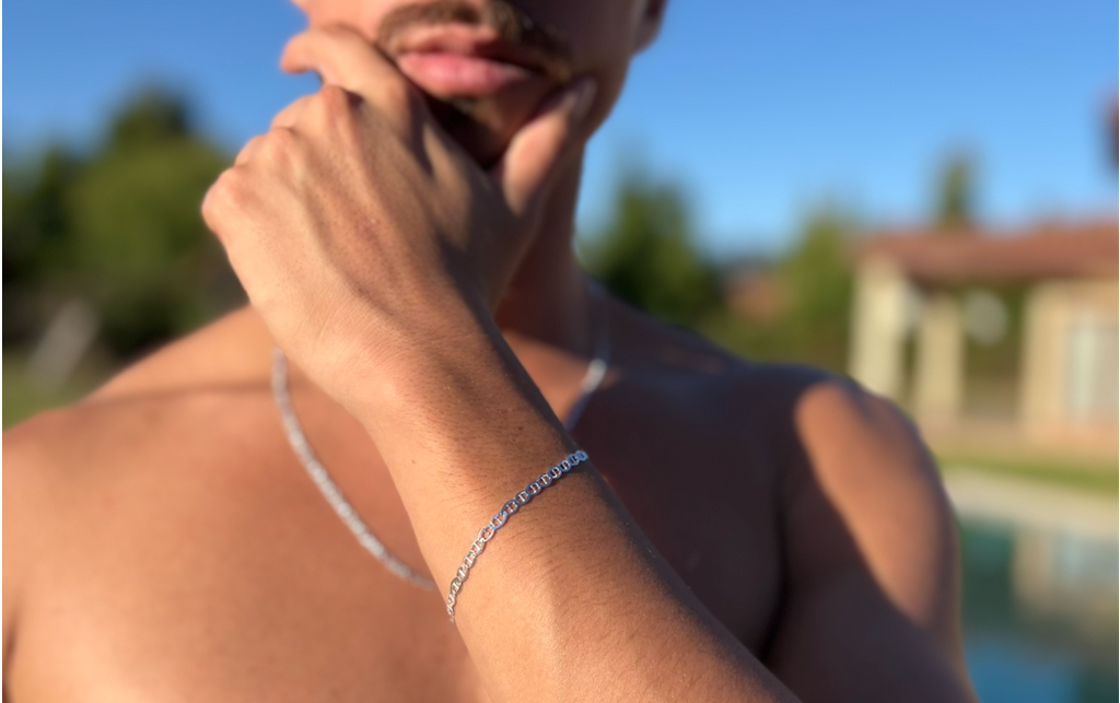 Conjunto Icon Cadena y Pulsera · Fina Plata Italiana 925 - PIZANI