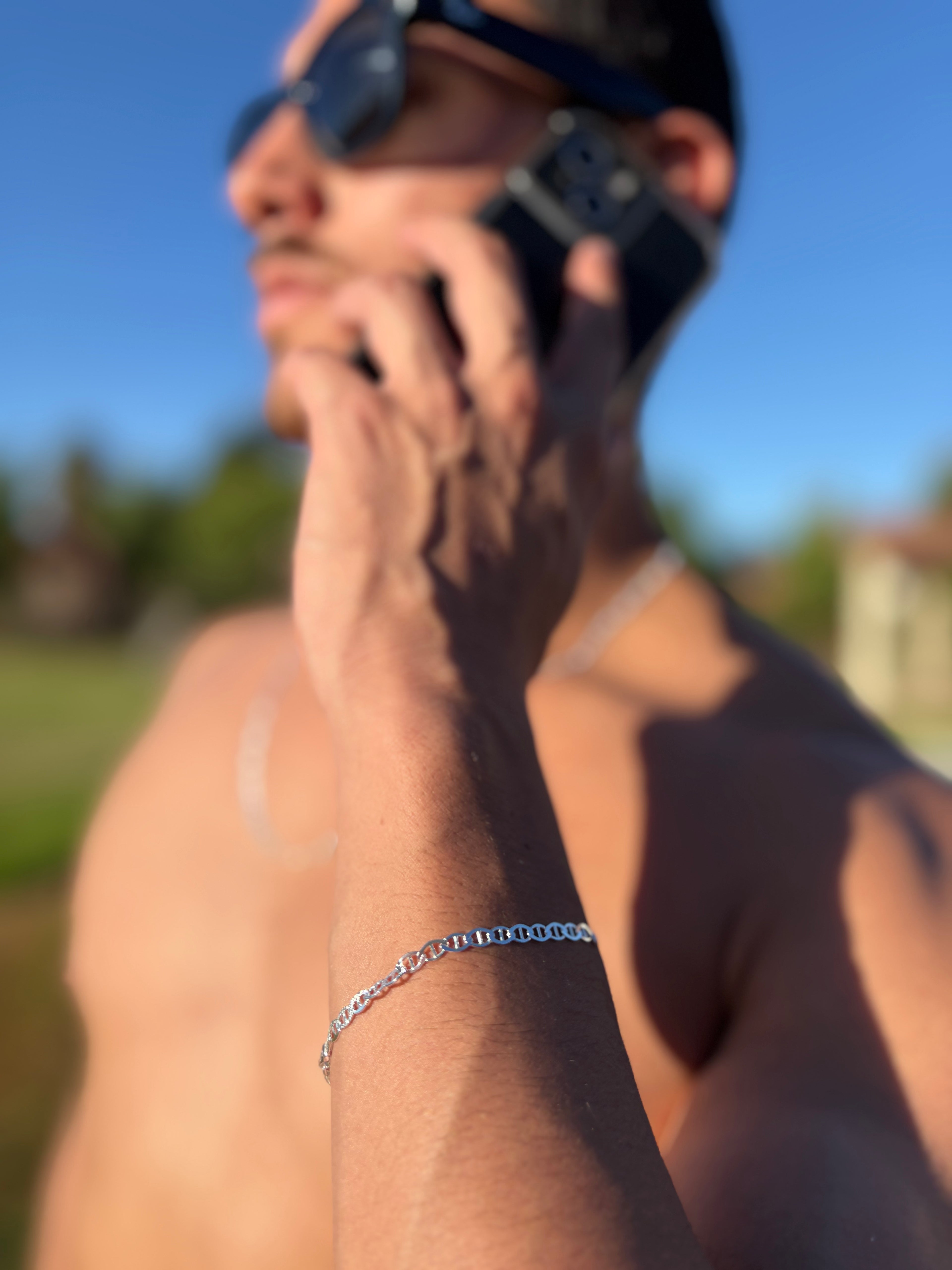 Conjunto Icon Cadena y Pulsera · Fina Plata Italiana 925 - PIZANI